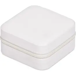Eva & Elm Crystal Travel Jewellery Box Cream Closed